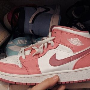Nike Air Jordan Pink and White Sneakers